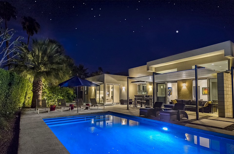 Palm Springs night pool sold by Josh Reef